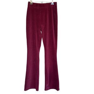 Arizona Jean Company Pants Womens Large Pull On‎ Maroon Wide Leg Ribbed Y2K